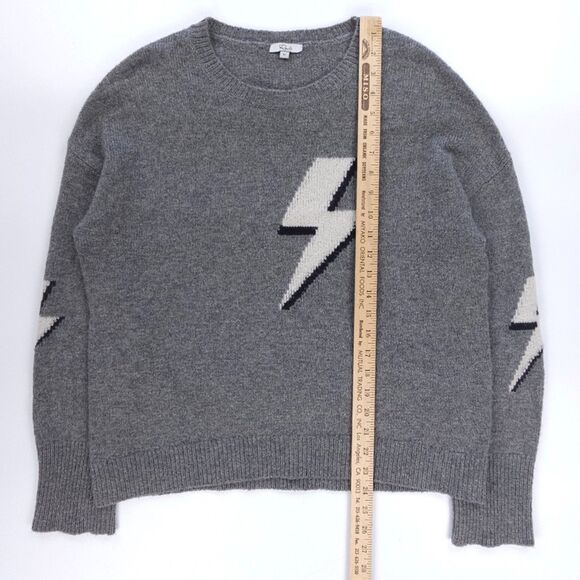 RAILS Virgo Cashmere Wool Sweater Bolted Intarsia Minimal Lounge - Picture 4 of 7